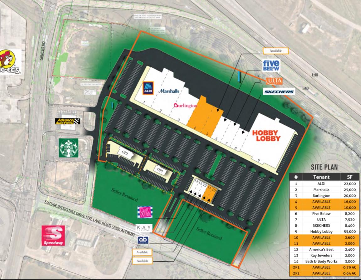 Rendering of the Genesis Shopping Center development planned off Genesis Road in Crossville, Tennessee.