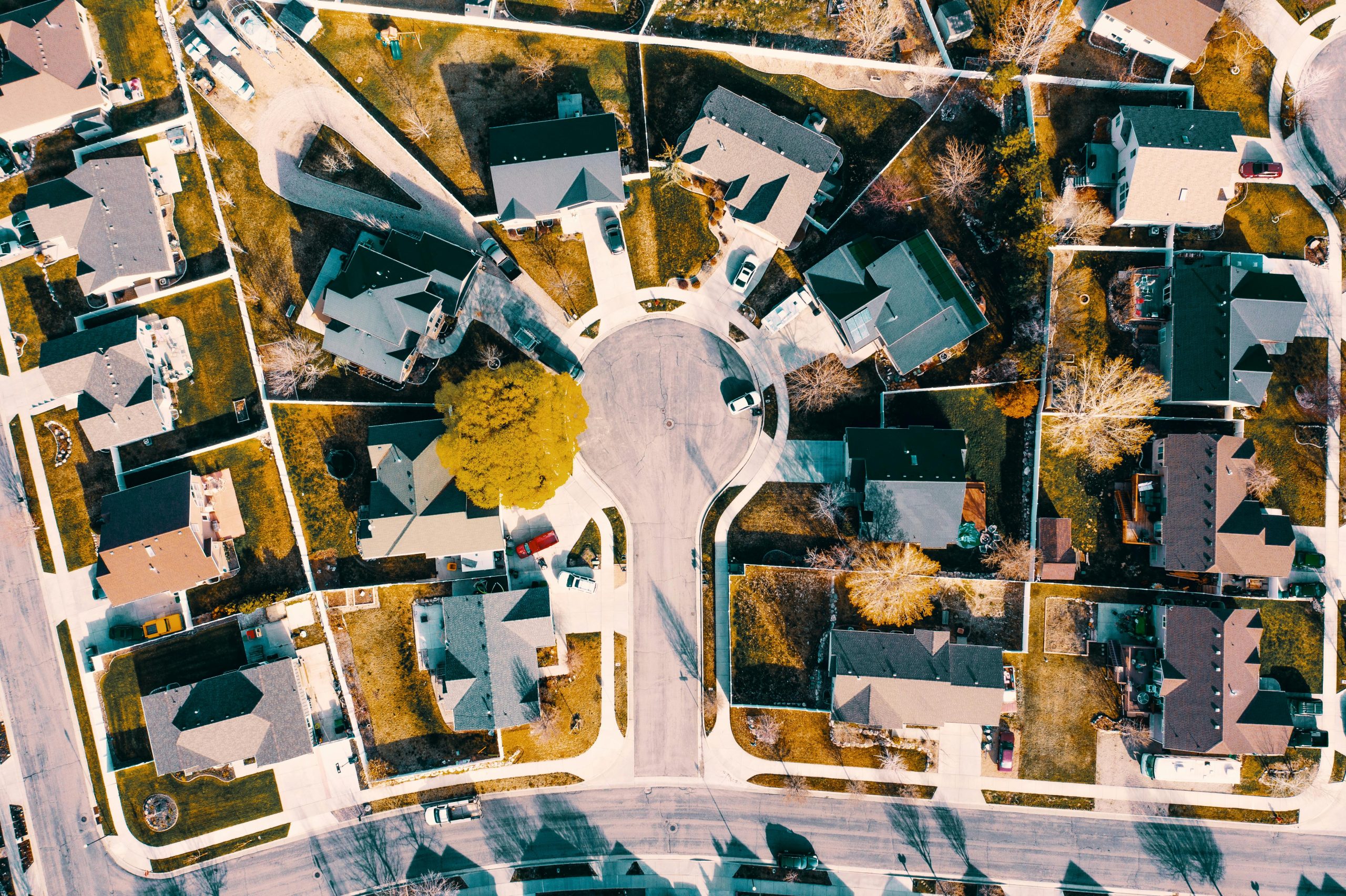 Image of aerial shot of neighborhood for blog about pricing mistakes for sellers